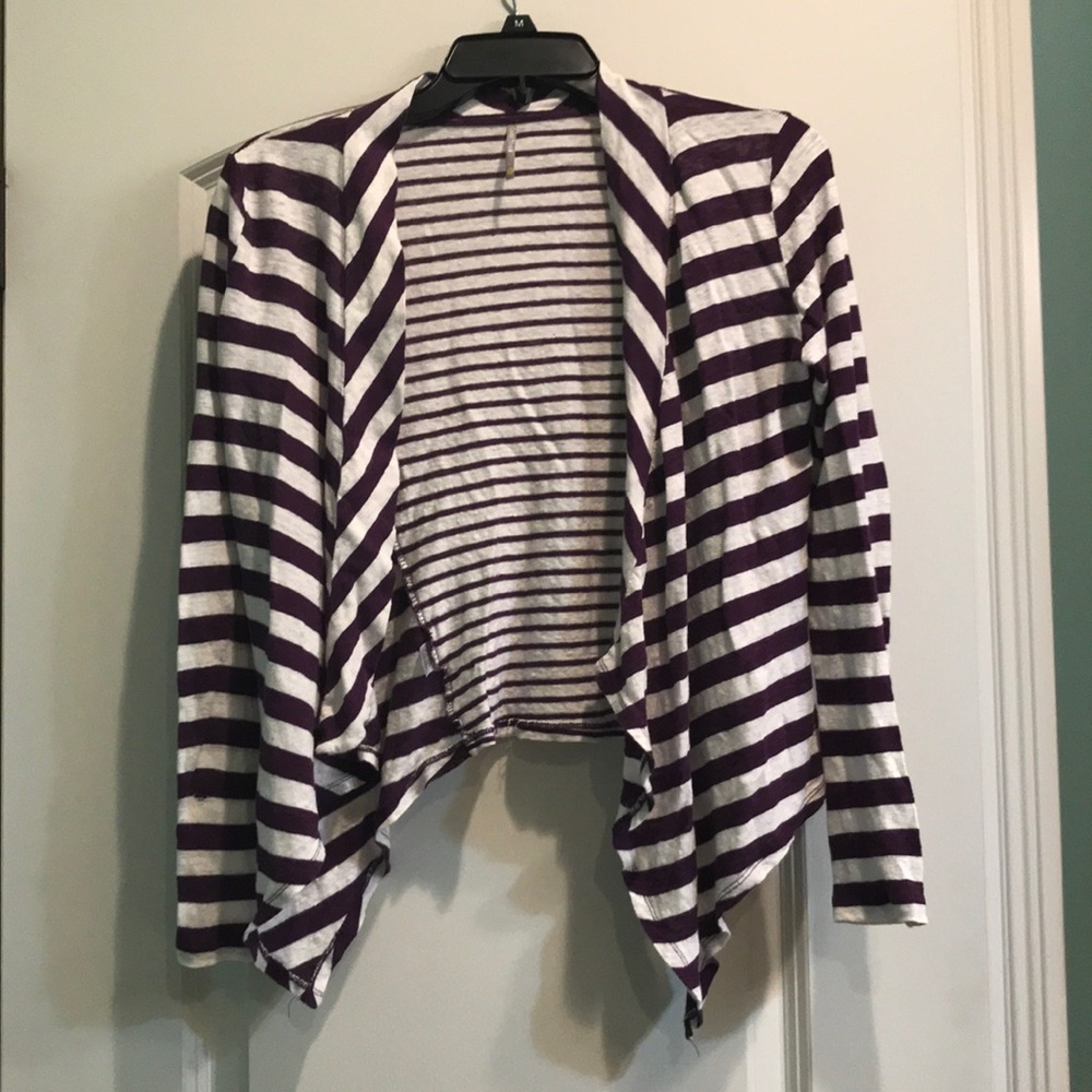 Purple and white Color Thread Cardigan